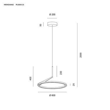 MERIDIANA sospensione 44W bianco dimmerabile